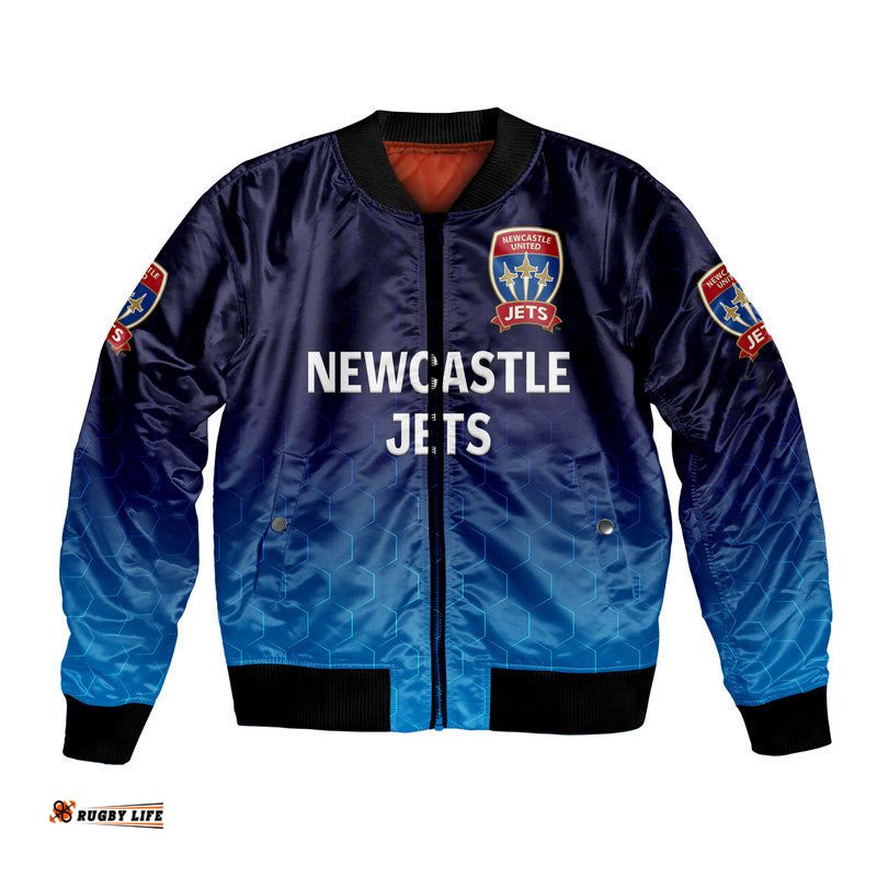 Custom Personalised Newcastle Jets Bomber Jacket Soccer Club Original Style - White