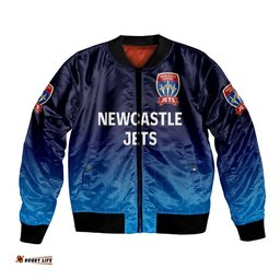 Custom Personalised Newcastle Jets Bomber Jacket Soccer Club Original Style - White