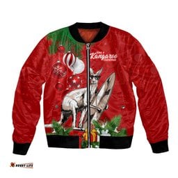 Kangaroo Lover Bomber Jacket Australia Merry Christmas Aboriginal