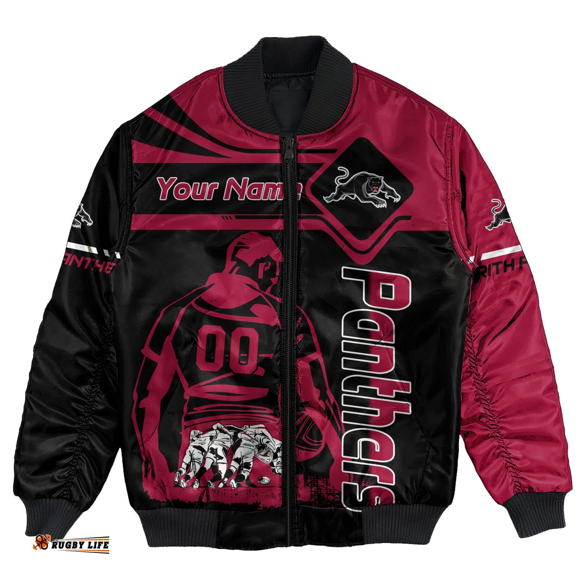 Penrith Panthers Bomber Jacket Personalized Pentagon Style- NRL