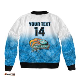 Personalised Australia Rugby Bomber Jacket Queensland Northern Pride Indigenous Art