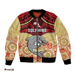Dolphins Rugby Bomber Jacket Aboriginal Mix Polynesian Pattern