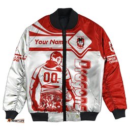 St. George Illawarra Dragons Bomber Jacket Personalized Pentagon Style- NRL