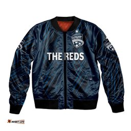 Custom Personalised Adelaide United The Reds Bomber Jacket Soccer Club Original Style - Navy
