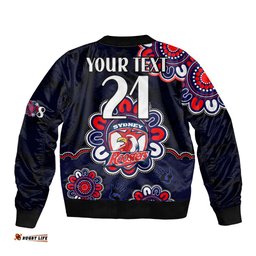Custom Personalised NRL Sydney Roosters Rugby 1908 Aboriginal Bomber Jacket