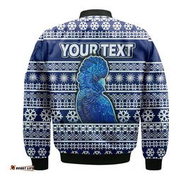 Custom Personalised Australian Cockatoo Christmas Vibe With Aboriginal Dot Painting Style Bomber Jacket