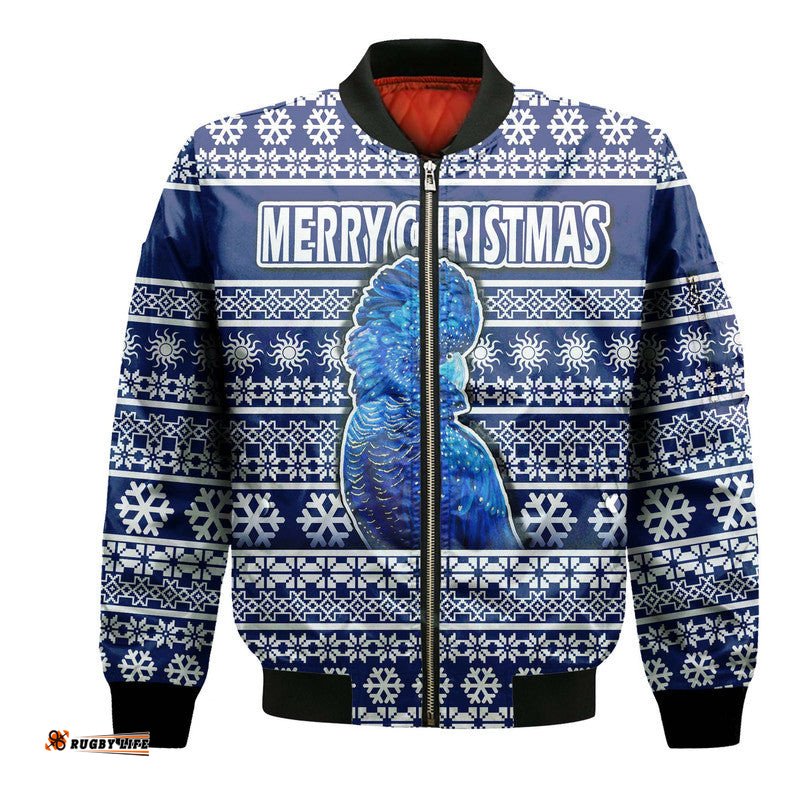 Custom Personalised Australian Cockatoo Christmas Vibe With Aboriginal Dot Painting Style Bomber Jacket