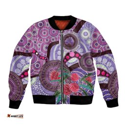 Personalised Australia NAIDOC 2024 Bomber Jacket Keep the Fire Burning Hakea Flowers