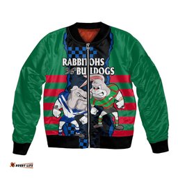 Custom Text And Number NRL Combine Rabbitohs and Bulldogs Bomber Jacket