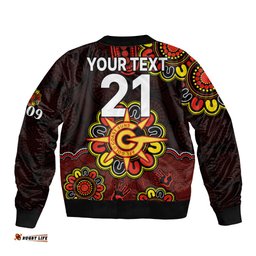Custom Personalised AFL Gold Coast Suns 2009 Aboriginal Red Style Bomber Jacket