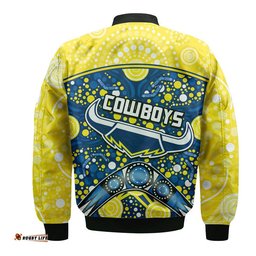 Cowboys Rugby Bomber Jacket Boomerang Indigenous Dots