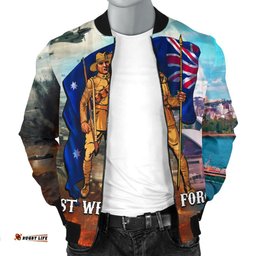 Anzac Men's Bomber Jacket - Australian Soldier