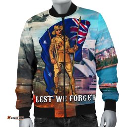 Anzac Men's Bomber Jacket - Australian Soldier