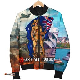Anzac Men's Bomber Jacket - Australian Soldier