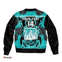 Custom Brisbane Heat Bomber Jacket We Are The Champions Aboriginal Art