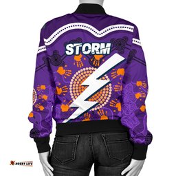 Storm Women's Bomber Jacket Indigenous Aboriginal Melbourne - Sun Style