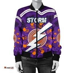 Storm Women's Bomber Jacket Indigenous Aboriginal Melbourne - Sun Style