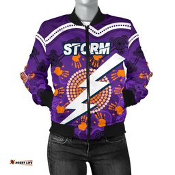 Storm Women's Bomber Jacket Indigenous Aboriginal Melbourne - Sun Style