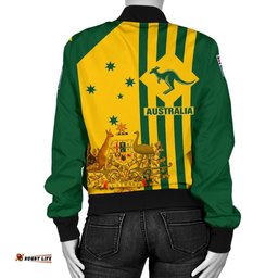 Custom Women's Bomber Jacket - Australia Kangaroo Sign National Color