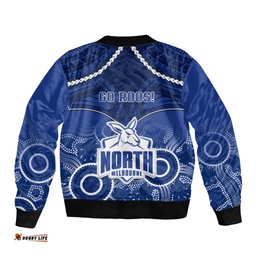 North Melbourne Football Bomber Jacket Kangaroos Aboriginal Mix Polynesian Pattern