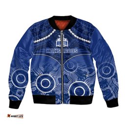 North Melbourne Football Bomber Jacket Kangaroos Aboriginal Mix Polynesian Pattern