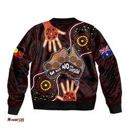 Australia Indigenous Bomber Jacket We Vote NO To Division Aboriginal Map