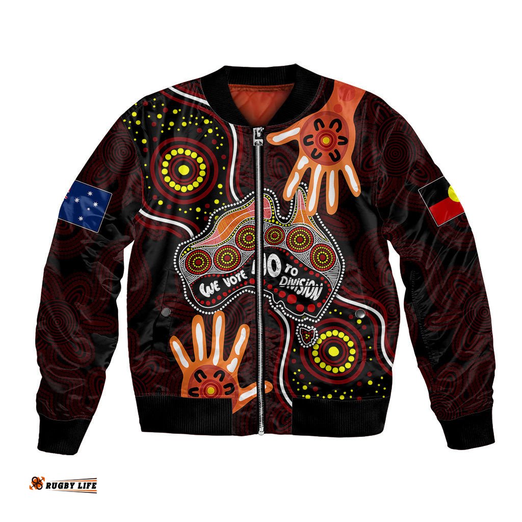 Australia Indigenous Bomber Jacket We Vote NO To Division Aboriginal Map