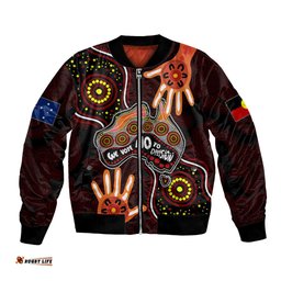 Australia Indigenous Bomber Jacket We Vote NO To Division Aboriginal Map