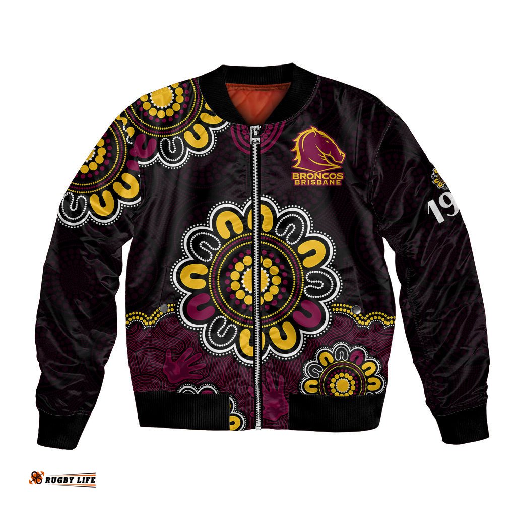 NRL Brisbane Broncos Rugby 1987 Aboriginal Bomber Jacket
