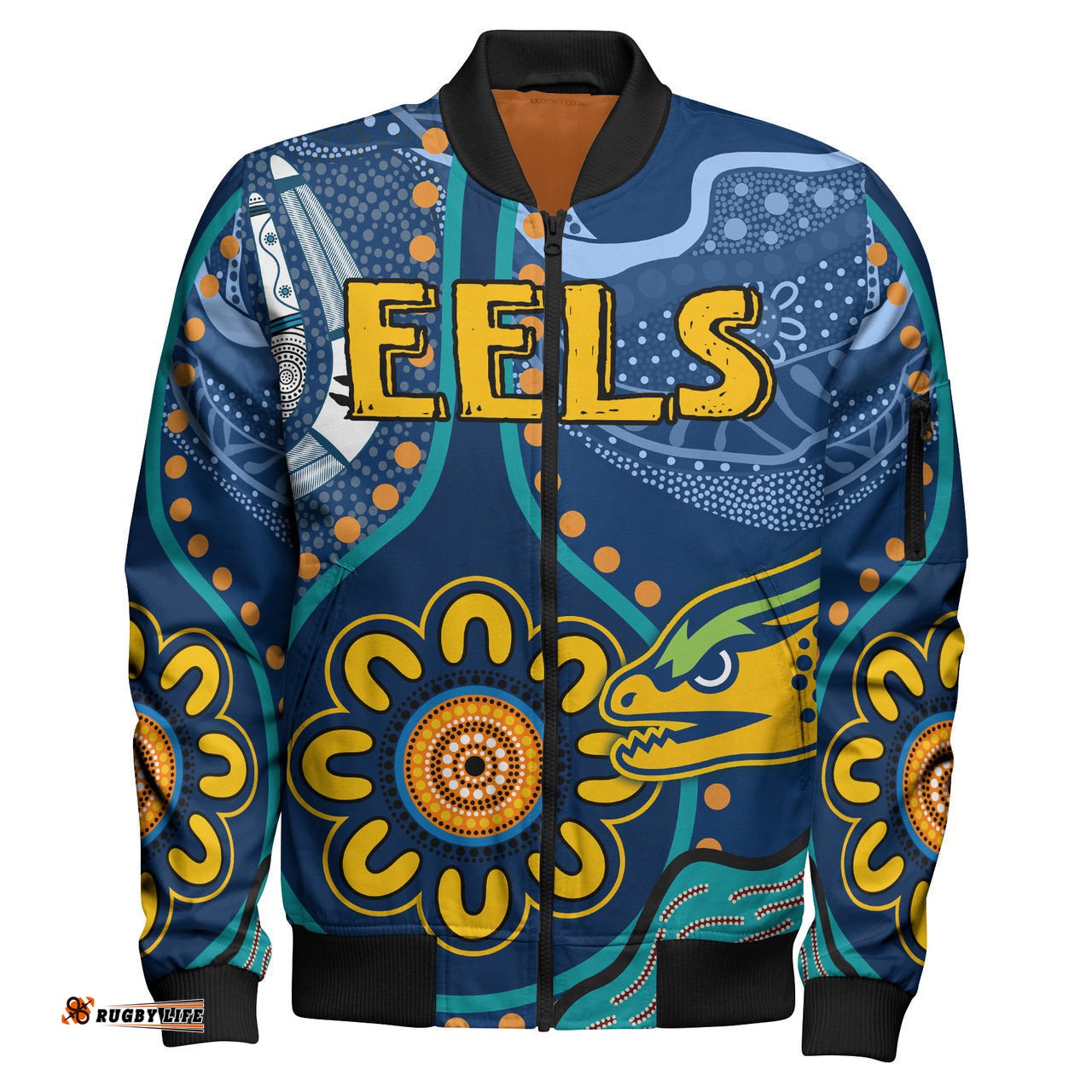 Eels Rugby Bomber Jacket - Custom Indigenous Parramatta Eels Bomber Jacket RLT13