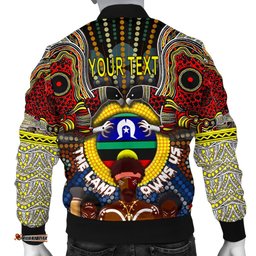 Custom Text The Land Owns Us Aboriginal Men's Bomber Jacket