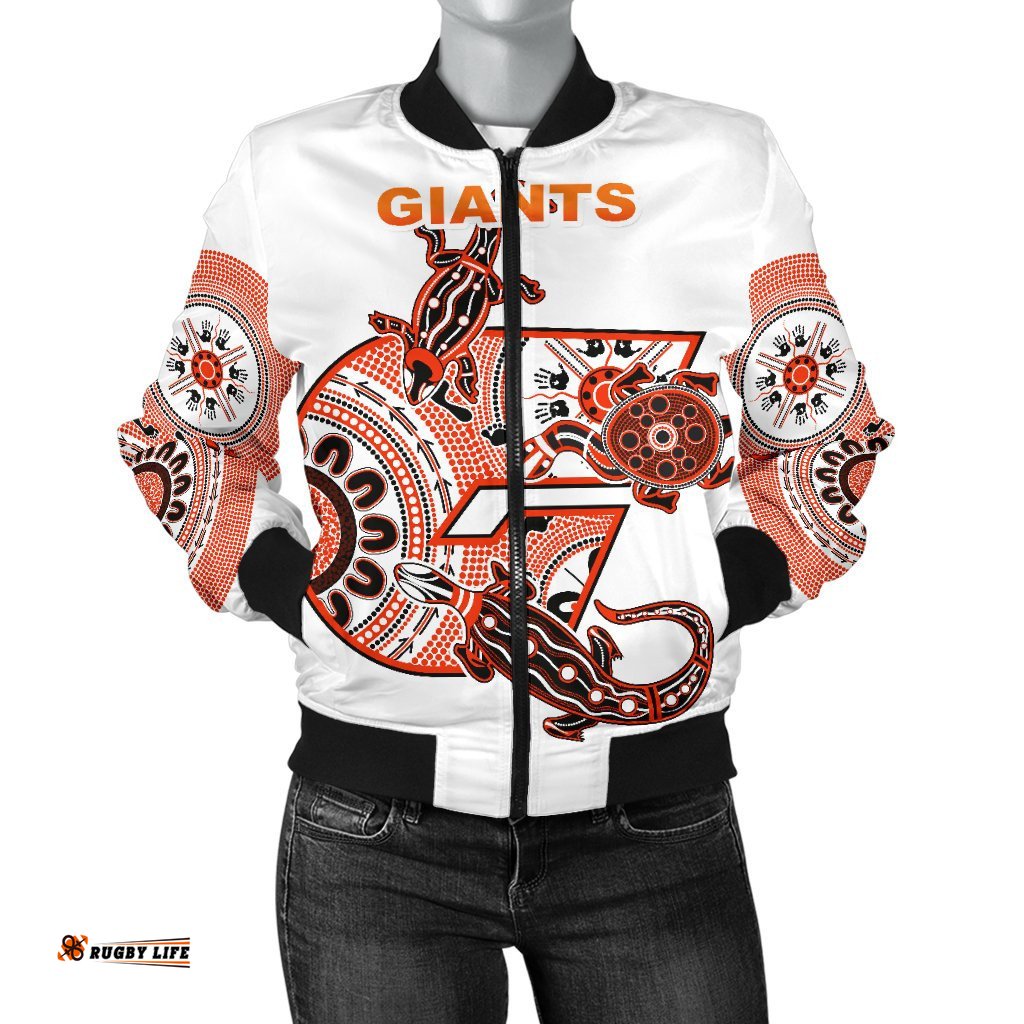 GWS Giants Women's Bomber Jacket Simple Indigenous