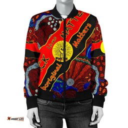 Bomber Jacket - Black Live Matter - Aboriginal Patterns