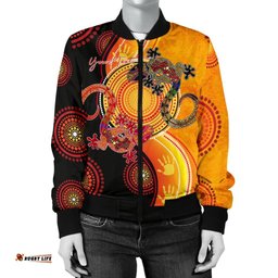 Aboriginal Personalised Women's Bomber Jacket - Couple Aboriginal Lizards