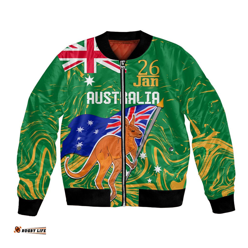 Proud To Be Australia Day Bomber Jacket Kangaroo with National Color