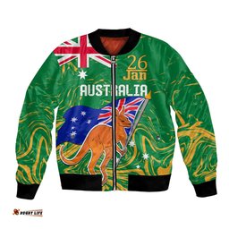 Proud To Be Australia Day Bomber Jacket Kangaroo with National Color