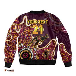 Custom Text and Number Queensland Rugby Bomber Jacket State of Origin Go Maroons Indigenous Tribal