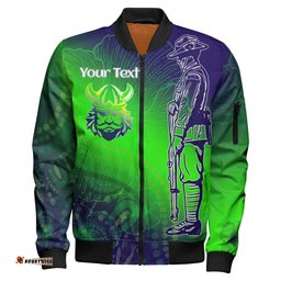 Raiders Rugby Bomber Jacket - Custom Anzac Raiders Rugby Gradient Style Bomber Jacket RLT13