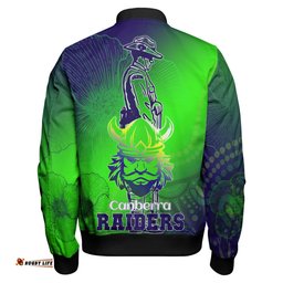Raiders Rugby Bomber Jacket - Custom Anzac Raiders Rugby Gradient Style Bomber Jacket RLT13