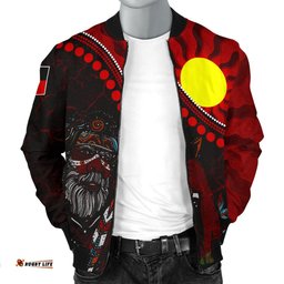 Aboriginal Men's Bomber Jacket - Indigenous People And Sun