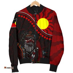 Aboriginal Men's Bomber Jacket - Indigenous People And Sun