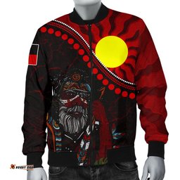 Aboriginal Men's Bomber Jacket - Indigenous People And Sun
