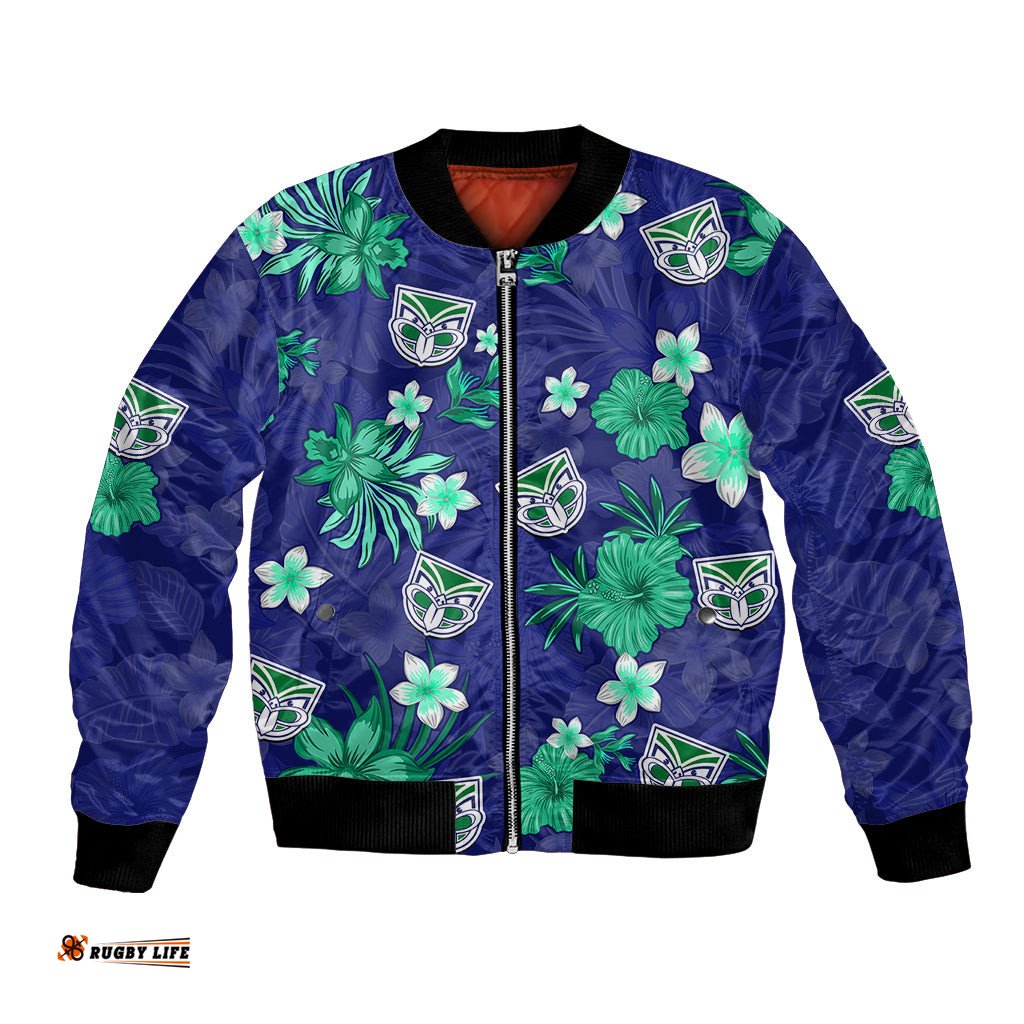 Custom Warriors Rugby Bomber Jacket Beautiful Floral Pattern Spring Summer Vibe