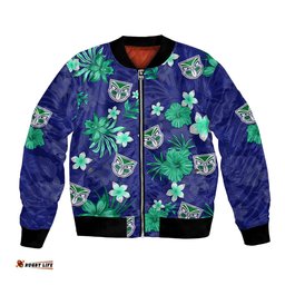 Custom Warriors Rugby Bomber Jacket Beautiful Floral Pattern Spring Summer Vibe