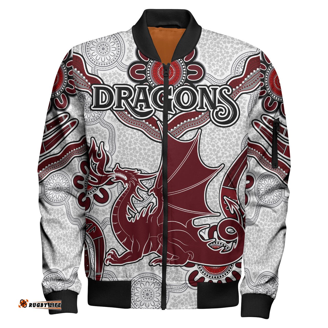 St.George Rugby Bombet Jacket - Custom Aboriginal St. George Bomber Jacket RLT13
