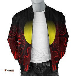Aboriginal Women's Bomber Jacket - Indigenous Flag Grunge Style