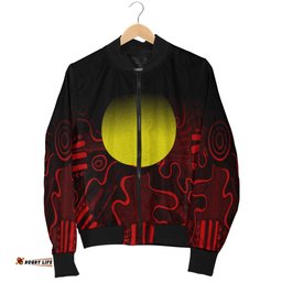 Aboriginal Women's Bomber Jacket - Indigenous Flag Grunge Style