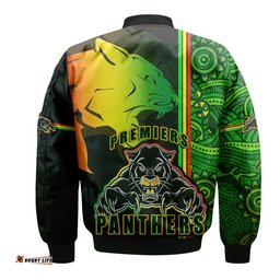 Penrith Panthers Premiers Bomber Jacket Angry Panther Indigenous Aboriginal Style