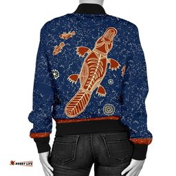 Bomber Jacket - Platypus Jacket Aboriginal Patterns - Women
