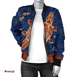 Bomber Jacket - Platypus Jacket Aboriginal Patterns - Women